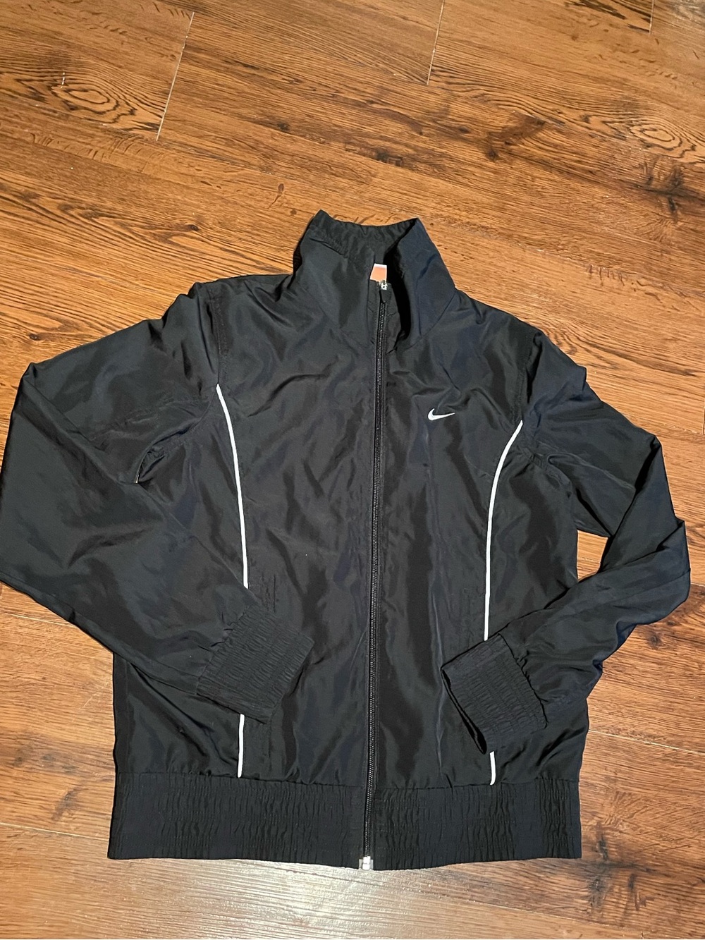 Nike Black women's Track Jacket with White Piping
